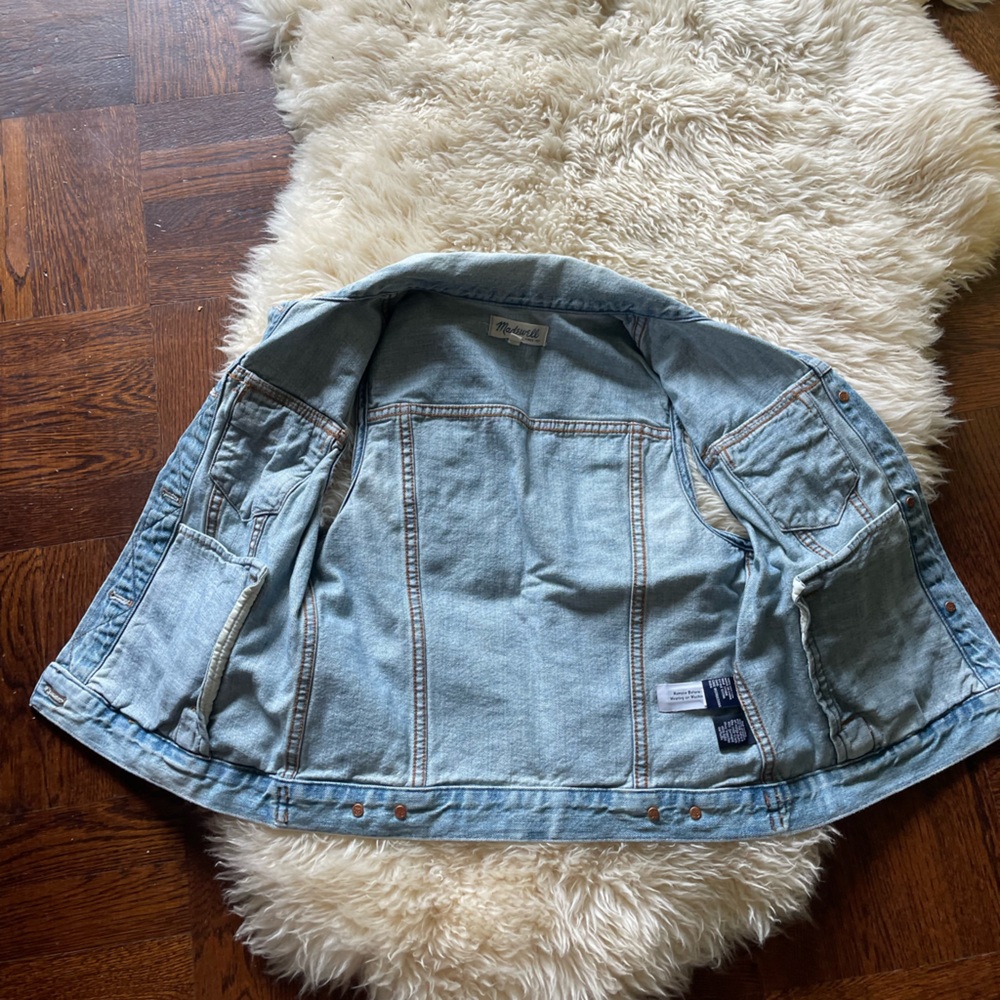 Madewell clear blue denim vest Sleeveless denim light wash - Picture 2 of 6
